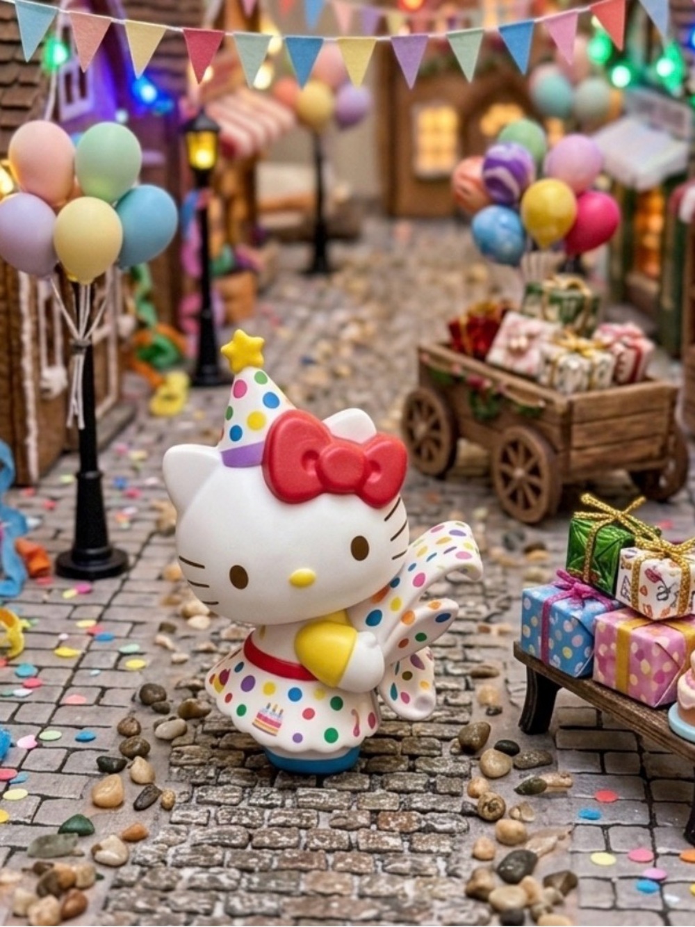 Sanrio Star Miniature Hello Kitty Figurine Cake Display